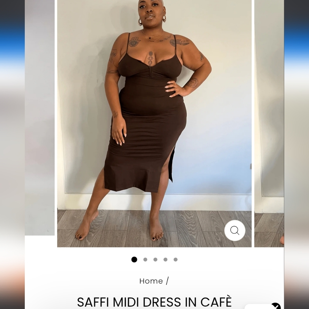 Manners London Saffi Midi dress In Cafe